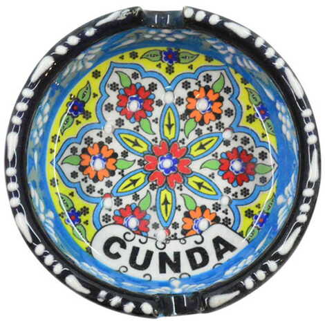 Toptan Cunda Temalı Çini Küçük Klasik Özel Kabartma Küllük - 4