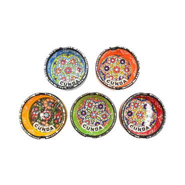 Cunda Themed Turkish Ceramic Special Relief Ashtray Small Size - 3