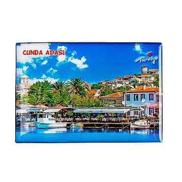 Cunda Temalı Myros Dikdörtgen Magnet 80x55 cm