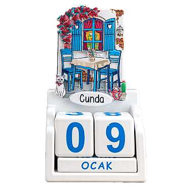 Cunda Temalı UV BASKILI POLYESTER MASA TAKVİMİ