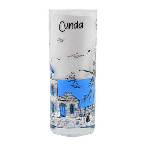 Cunda Themed Custom Printed Raki-Ouzo Glass