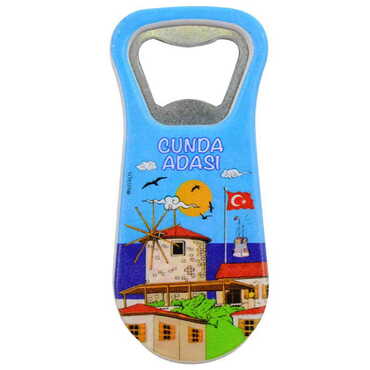 Cunda Themed Customised Uv Printed Plastic Base Plastic Base Bottle Opener 95x43 mm - Thumbnail