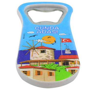 Cunda Themed Customised Uv Printed Plastic Base Plastic Base Bottle Opener 95x43 mm - Thumbnail