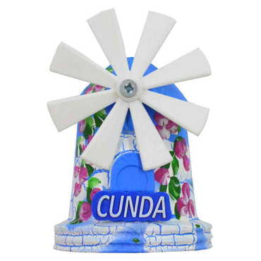 Cunda Themed Marine Themed Windmill Travel Fridge Magnet - Thumbnail