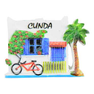 Cunda Themed Polyester UV Printed Stoned And Nacrous Fridge Magnet - 6