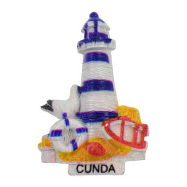 Cunda Themed Polyester UV Printed Stoned And Nacrous Fridge Magnet - Thumbnail