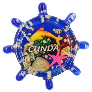 Cunda Themed Transparent Polyester Photo Fridge Magnet - Thumbnail