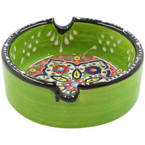 Cunda Themed Turkish Ceramic Special Relief Ashtray Small Size