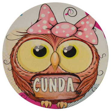 Myros - Cunda Themed Wooden Custom Printed Souvenir Coaster 100 mm