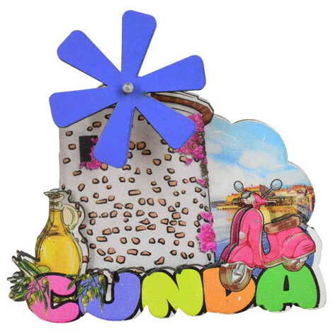 Cunda Themed Wooden Customised 2D Souvenir Fridge Magnet