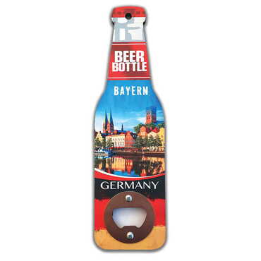 Customazible Beer Bottle Shaped Printed MDF Wooden Bottle Opener 200x59 mm - Myros