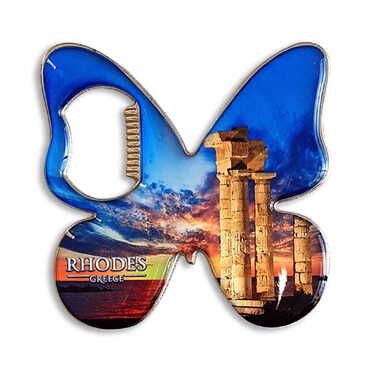 Myros - Customazible Butterfly Shaped Metal Magnetic Bottle Opener 70x70 mm
