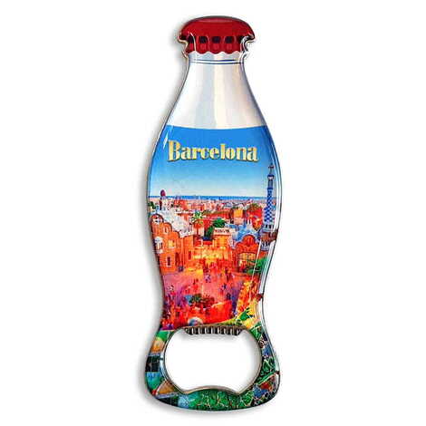 Customazible Coke Bottle Shaped Metal Magnetic Bottle Opener 120x41 mm - 1
