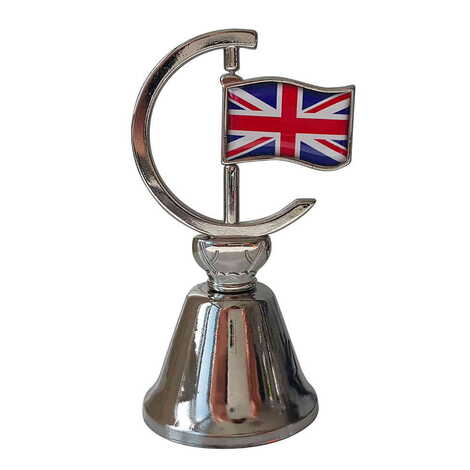 Customazible Collectible Souvenir Double Face Metal Spinner Flag Bell 44x96 mm - 1
