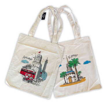 Myros - Customazible Customised Colorful Shopping Tote Bag 450x350 mm