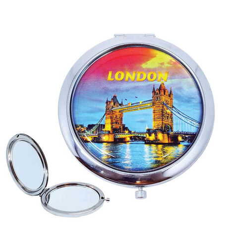 Customazible Customised Metal Epoxy Travel Make Up Compact Mirror 70x11 mm - 1