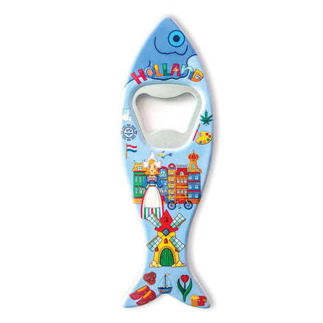 Customazible Customised UV Printed Fish Shape Printed Plastic Base Bottle Opener 42x130 mm - 1
