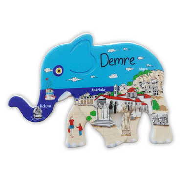 Myros - Customazible Customised UV Printed Plastic Base Elephant Shaped Fridge Magnet 86x62 mm