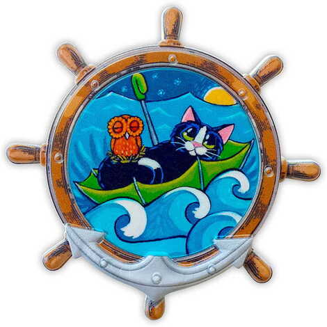 Customazible Customised UV Printed Plastic Base Marin Rudder Shaped Fridge Magnet 82x82 mm - 1