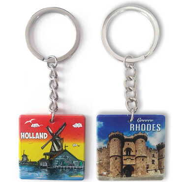 Customazible Customised Uv Printed Plastic Base Round Keyring 40x108 mm - Myros
