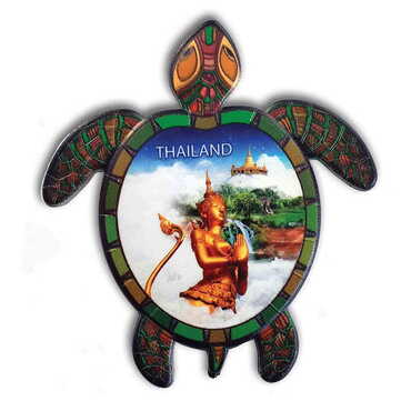 Myros - Customazible Customised UV Printed Plastic Base Turtle Shaped Fridge Magnet 80x74 mm