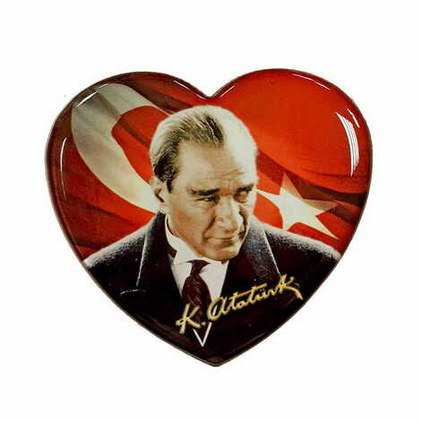 Customazible Epoxy Dome Heart Souvenir Fridge Magnet 65x60 mm - 1