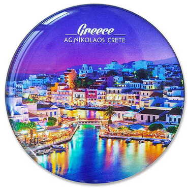 Myros - Customazible Epoxy Dome Round Souvenir Fridge Magnet 67 mm