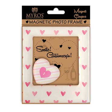 Myros - Customazible Epoxy Dome Souvenir Magnetic Heart Shaped Photo Frame