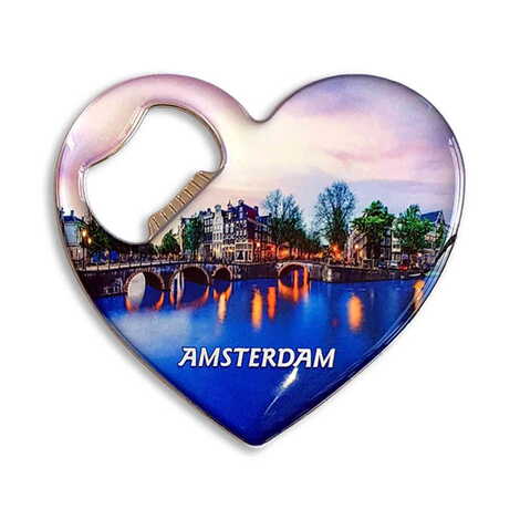 Customazible Heart Shaped Metal Magnetic Bottle Opener 85x76 mm - 1