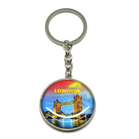 Customazible Metal Double Face Round Keychain 40x95 mm - 1