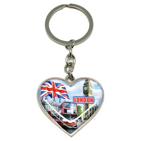Customazible Metal Heart Keychain 40x90 mm - 1