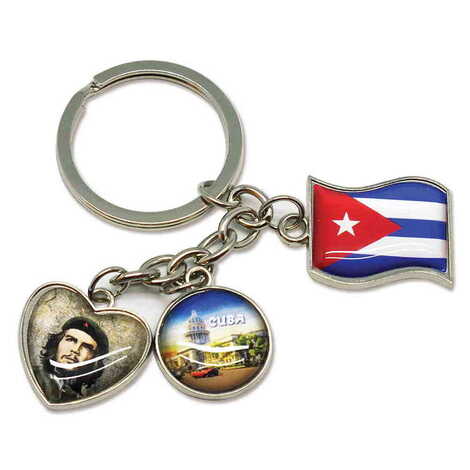 Customazible Metal Keychain With 3 Charms - Mixed 40x90 mm - 1