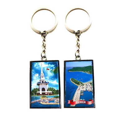 Myros - Customazible Metal Rectangle Double Face Keychain 30x100 mm