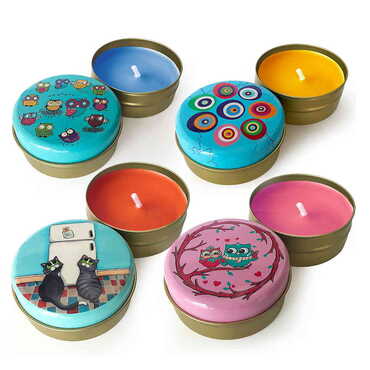 Myros - Customazible Metal Tin Boxed Candle 73x35 mm