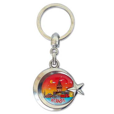 Myros - Customazible Metal Turkish Flag Enamel Keychain