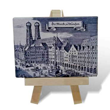 Customazible Mini Print Canvas Magnet With Easel 70x100 mm - Thumbnail