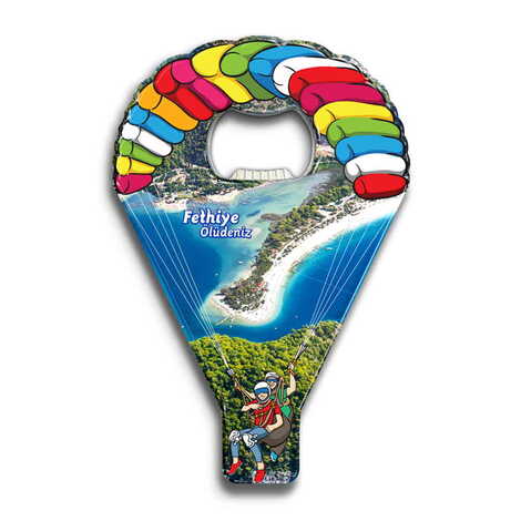Customazible Parachute Shaped Metal Magnetic Opener 113x75 mm - 1