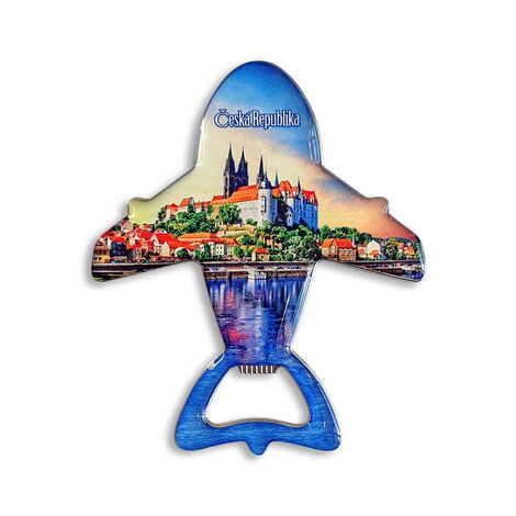 Customazible Plane Shaped Metal Magnetic Bottle Opener 105x89 mm - 1