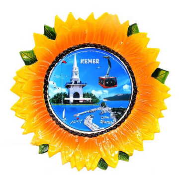 Myros - Customazible Sunflower Shaped Decorative Plate 20Cm