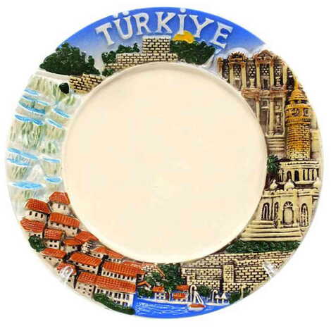 Customazible Turkey Themed Ceramic Decorative Plate 15 Cm