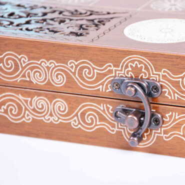 Customised Wooden Engraved Raised Backgammon - Thumbnail