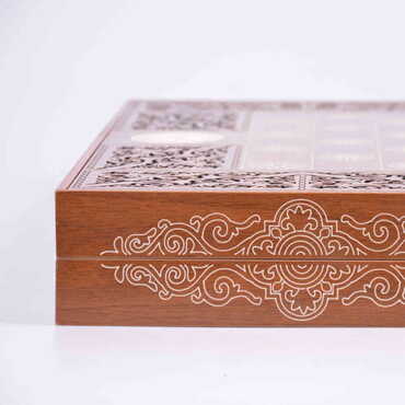 Customised Wooden Engraved Raised Backgammon - Thumbnail