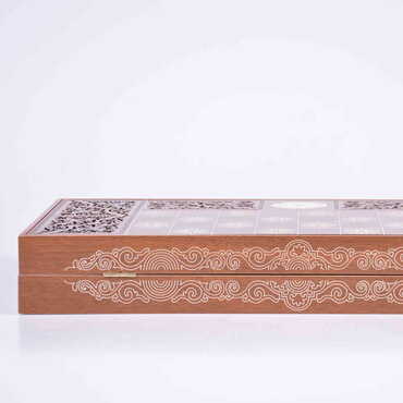 Customised Wooden Engraved Raised Backgammon - Thumbnail