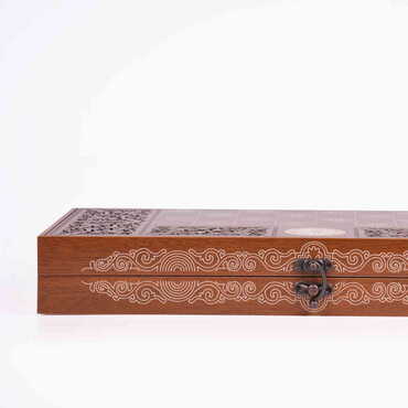 Customised Wooden Engraved Raised Backgammon - Thumbnail