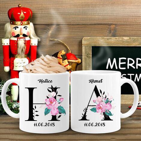 Customizable Floral Letter Mug - 1