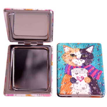 Cute Animals Themed Custom Printed Rectangle Pocket Mirror - Thumbnail