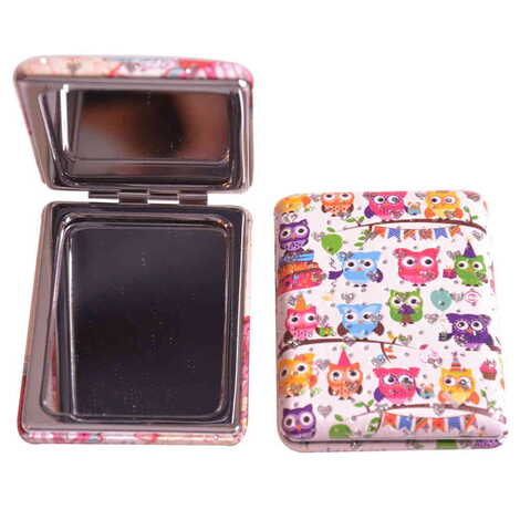 Cute Animals Themed Custom Printed Rectangular Curved Pocket Mirror