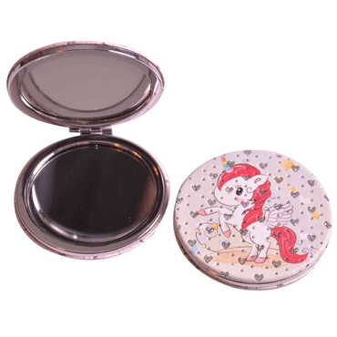 Cute Animals Themed Custom Printed Round Pocket Mirror - Thumbnail