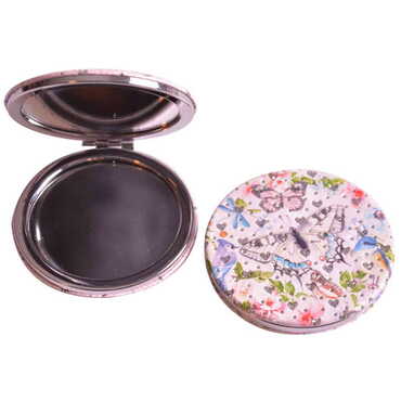 Cute Animals Themed Custom Printed Round Pocket Mirror - Thumbnail