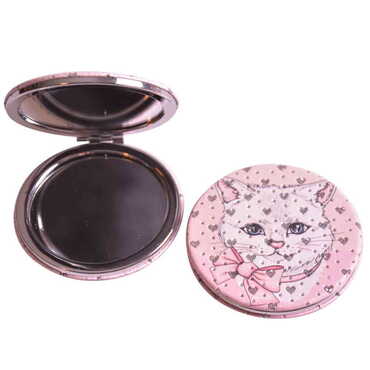 Cute Animals Themed Custom Printed Round Pocket Mirror - Thumbnail